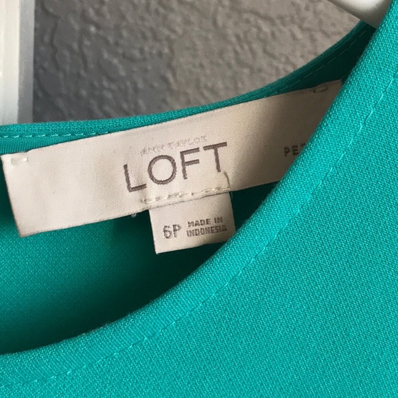 Loft teal work professional dress. Size 6 petite. - Picture 2 of 5